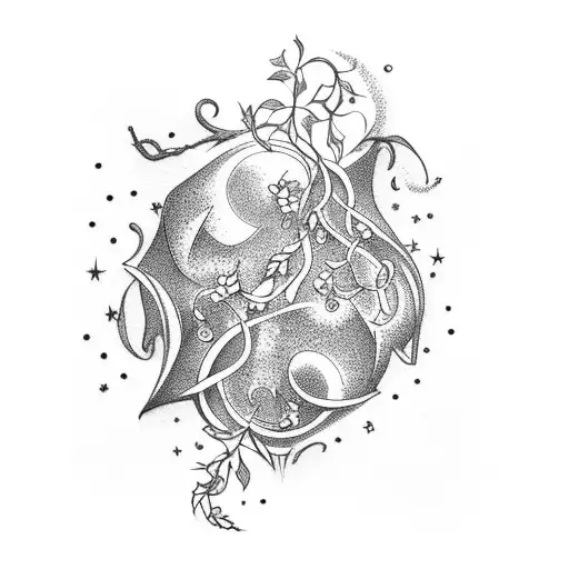 A Tattoo Of A Single Vine Creating The Constellation Of Hercules