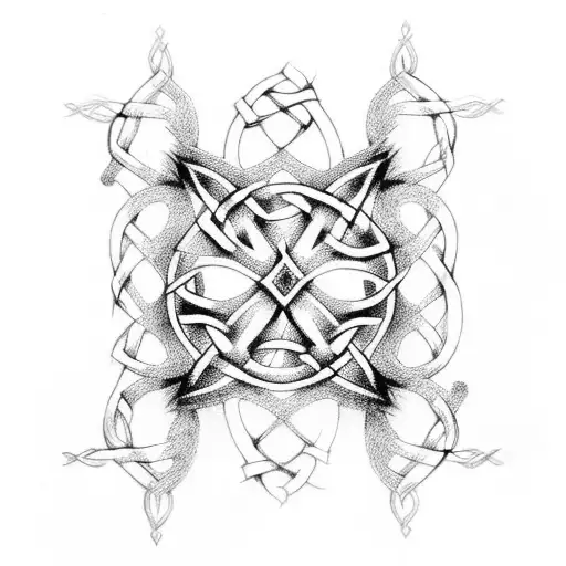 Celtic Knotwork Intertwined With Bdsm Symbols