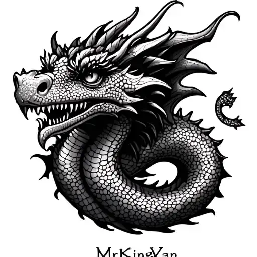 A Small Dragon And A Clear Writing Saying Mrkingvan
