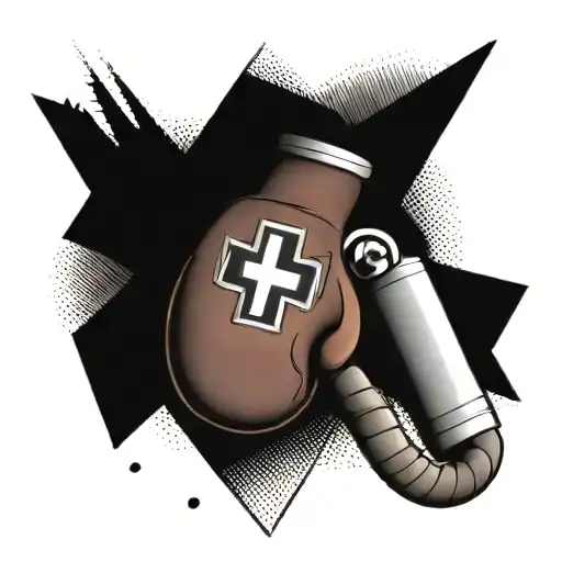 A Paramedic Symbol Intertwined With A Boxing Glove And Stethoscope