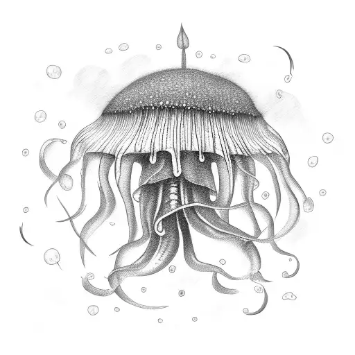 Tropical Palm Tree Jellyfish Ocean