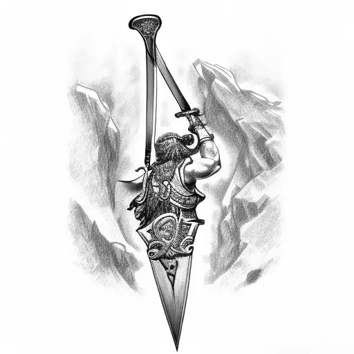 Greek God Swinging Sword