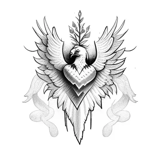 Bleeding Heart Held By Eagle