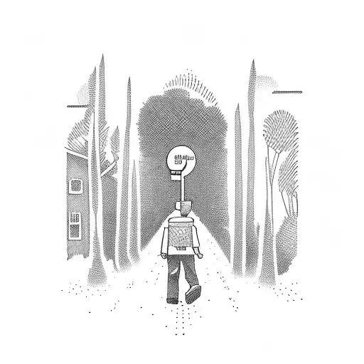 Guy Walking Down Road Looking At A Fork In The Road