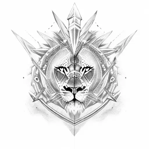 African Warrior Fighting A Lion