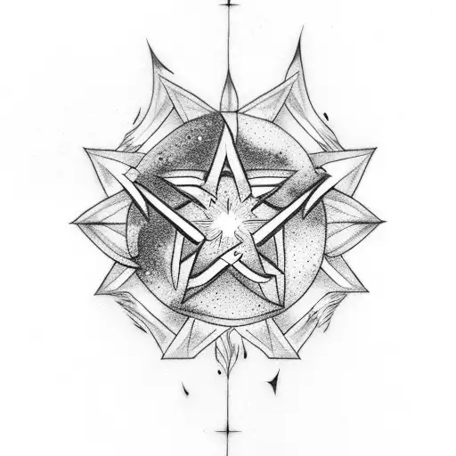 A Stars Tattoo With The Word 'Ignite' Incorporated Into The Design