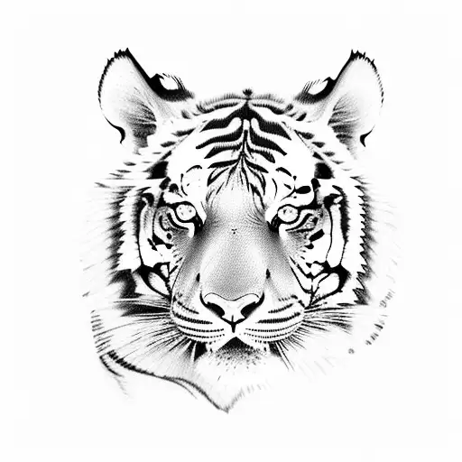 Tiger With Lover And Fighter In The Eyes And Sunflowers