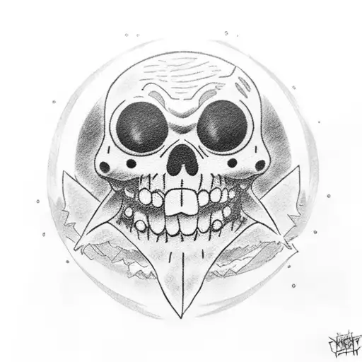 Gear 5 Luffy In Moon With The Shape Of His Jolly Roger