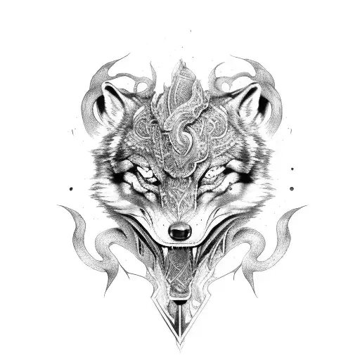 Woman Wolfskin Snake Sword