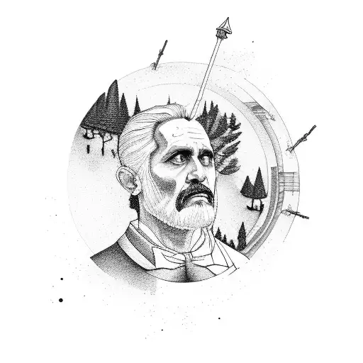 Man Walking Up Stairs With Rome Being Built On His Left And Nature On His Right