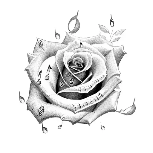Rose With Music Note