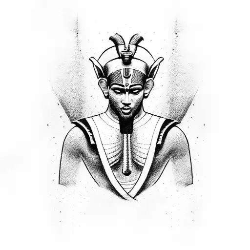 A Dotwork Tattoo Of An Egyptian Pharaoh Practicing Jiu-jitsu