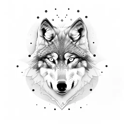 Wolf Face Behind Bra