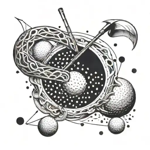An Abstract Representation Of The Band Sleep Token Intertwined With A Golf Motif