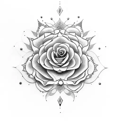 Guitar With Roses And Mandala Art