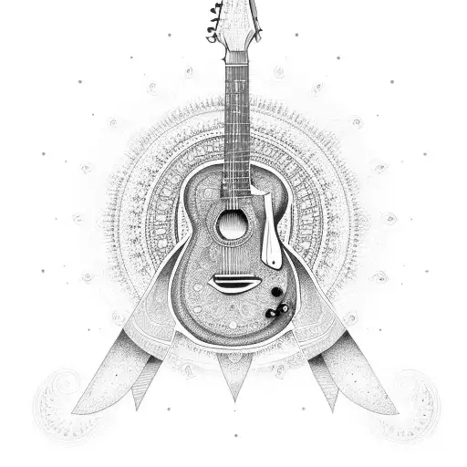 Guitar With Mandala Art