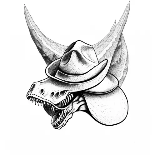 Cowboy Hat On A T-rex Skull
