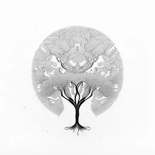 Tree Of Life With Black Cat