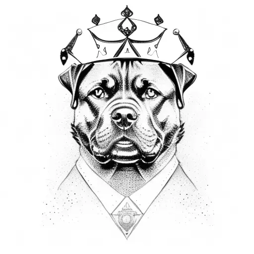 Strong Rottweiler With Crown