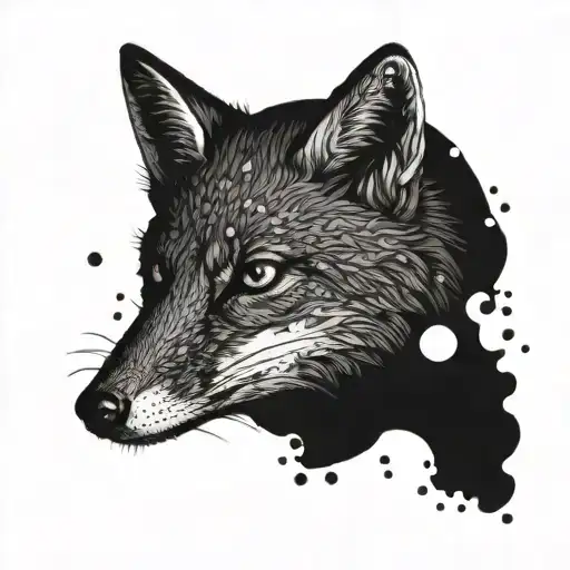 Fox Stalking Prey Under Full Moon