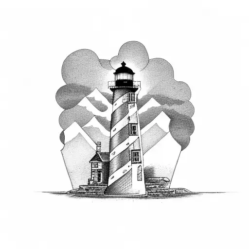 Lighthouse With Garden Under It