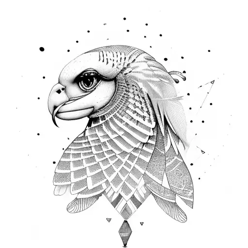 Scales In Feather And Heart With Egypt Style