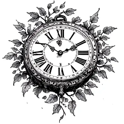 An Old Clock Surrounded By Vines