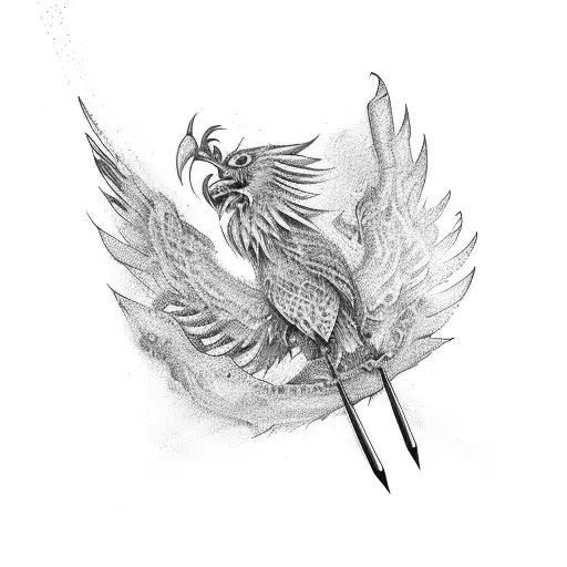 Phoenix With Spear