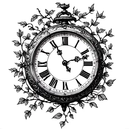 An Old Clock Surrounded By Vines