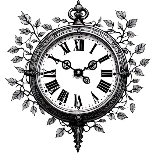 An Old Clock Surrounded By Vines