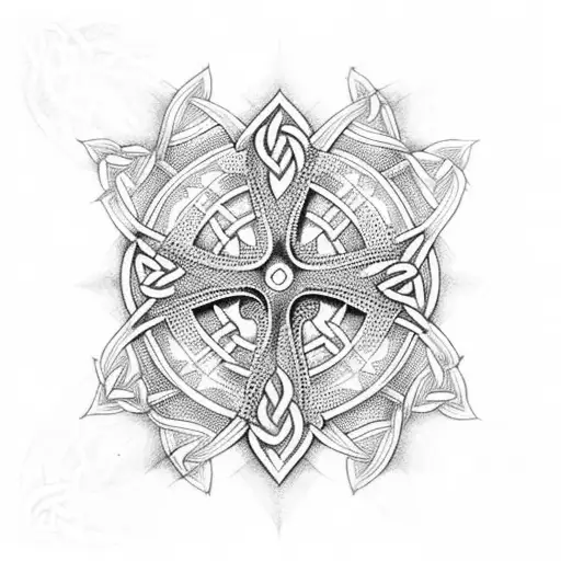 Celtic Cross Wrapped In Thistle