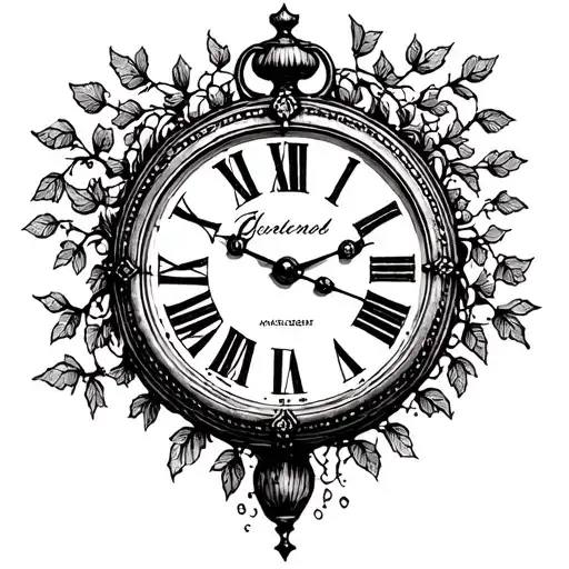 An Old Clock Surrounded By Vines