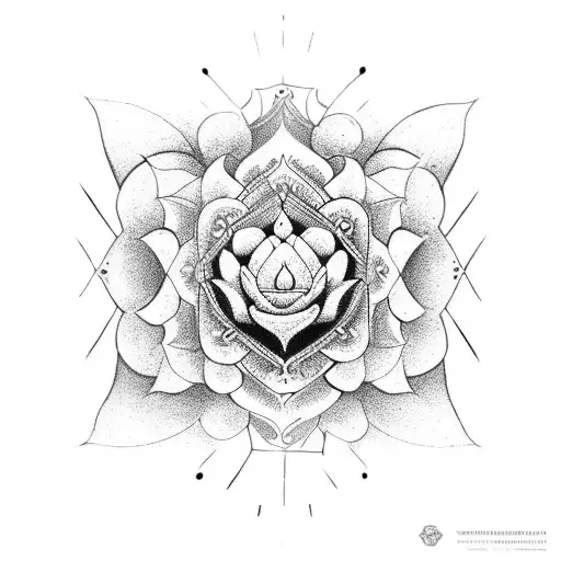 Toltec Symbols With Lotus Flower