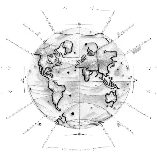 A Map Of The World With Constellations Forming The Shape Of Gemini