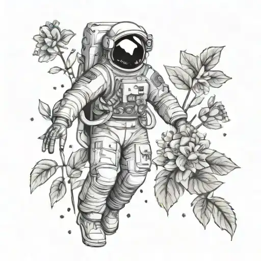 Flowers Creation Of Adam And An Astronaut