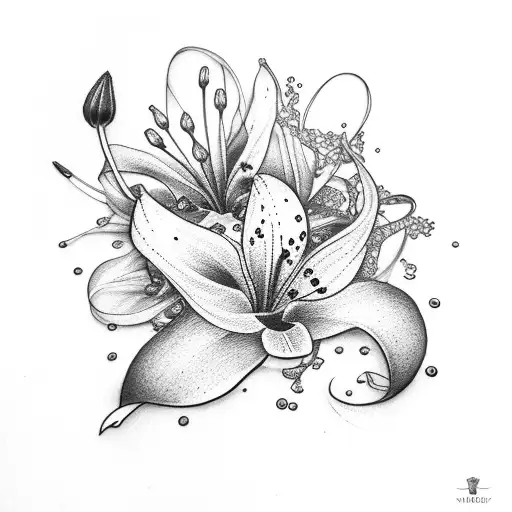 Lily With Cancer Ribbon