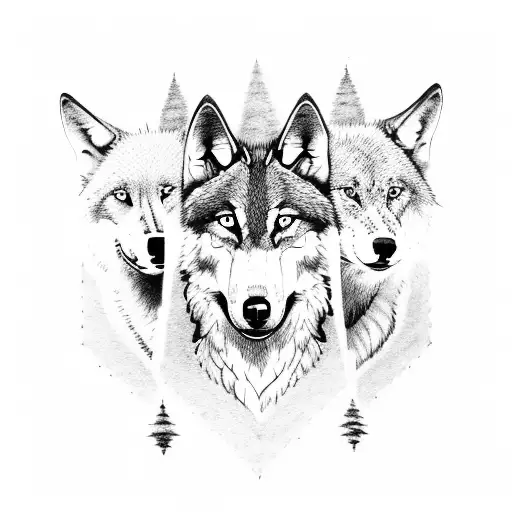 Three Wolf Salute Together