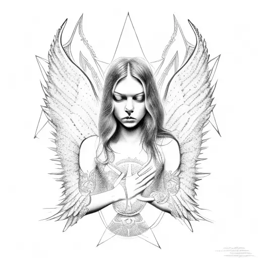 Angel Kneeling To God