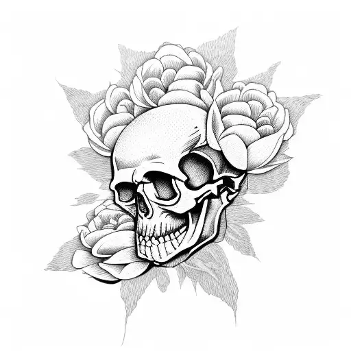 Skull And Peony