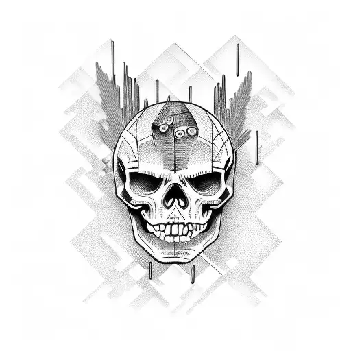 Skeleton Mechanic Working On A Race Car Engine