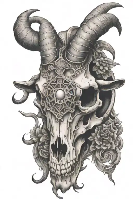 Goat Skull With A Halo