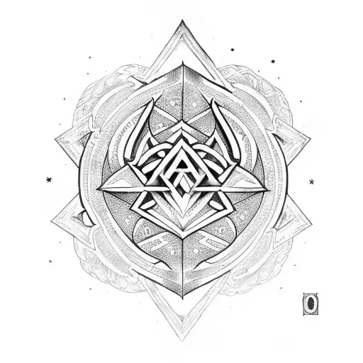 Valknut Symbol With Forest Background