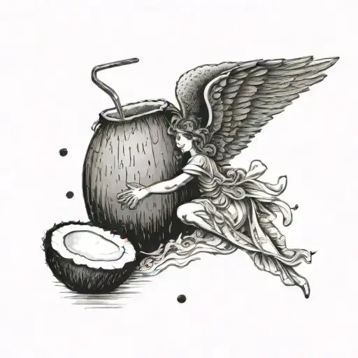 Angel With Coconut Water In Hand