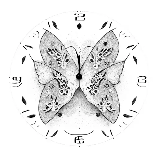 Clock With Butterflies