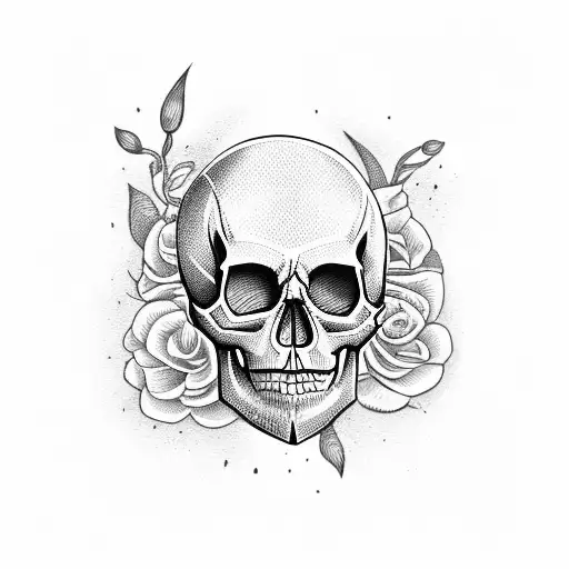Skull With Lilly