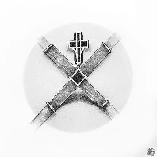 Bracelet Crossed By A Simple Cross On The Arm