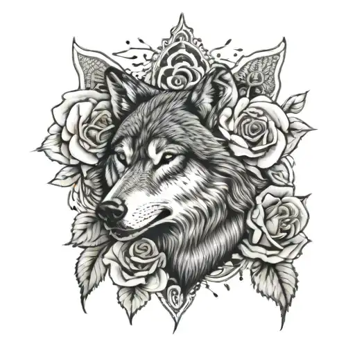 Wolf And Roses