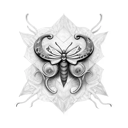 Snake Crushing Butterfly