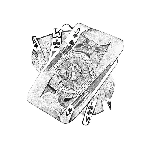 A Deck Of Cards With Polish Symbols And Money Falling Out Of Them