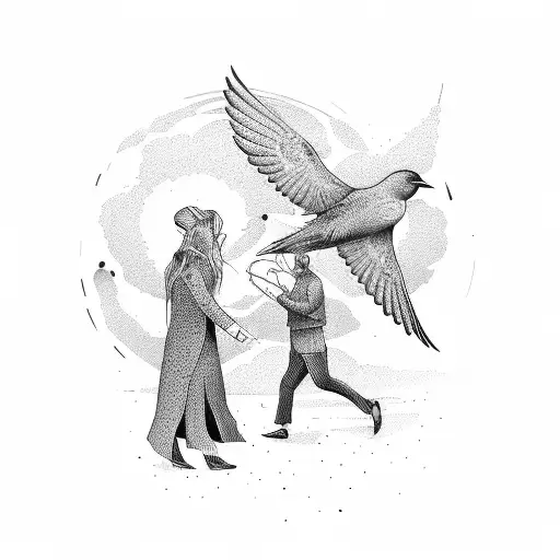 Single Open Book With Black Birds Flying Out